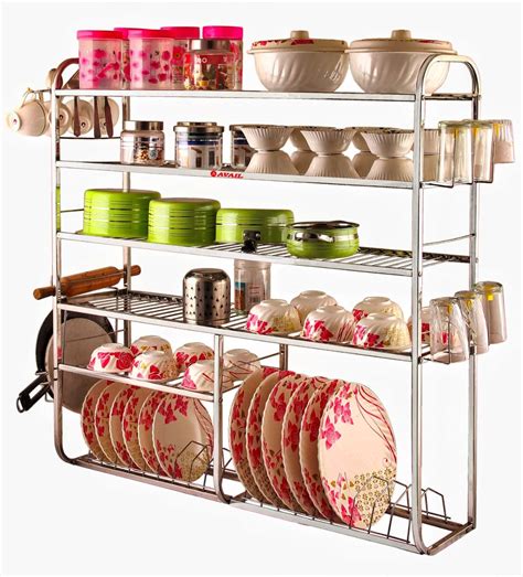 wall mount kitchen rack steel